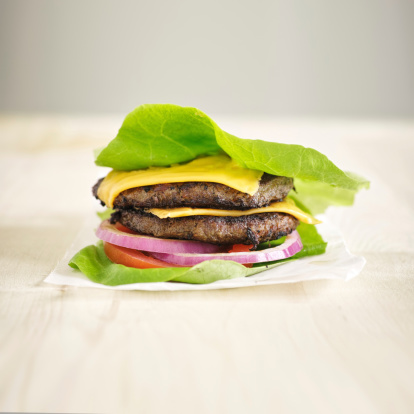 Low Carb, High Protein Burger Wrapped In Lettuce